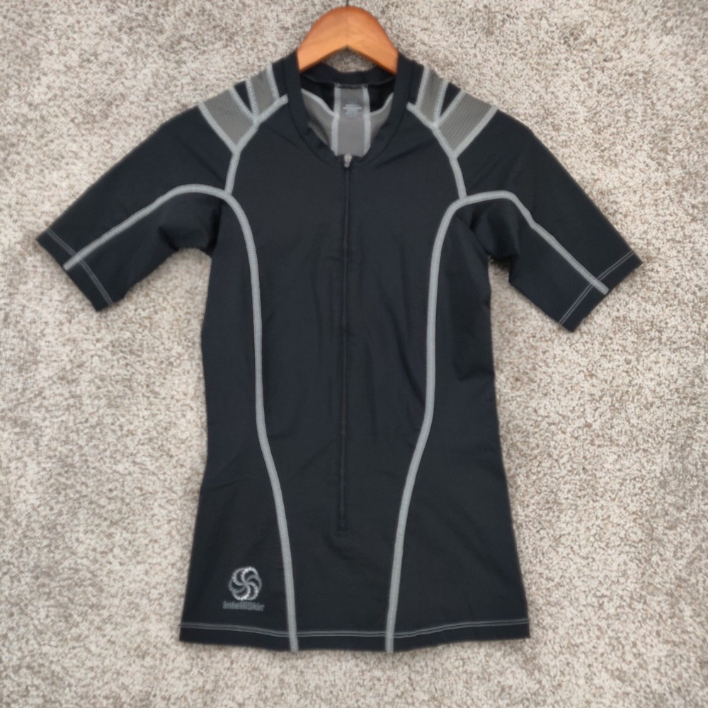 IntelliSkin Foundation Long-Zip Compression Shirt Mens Large Black Short Sleeve